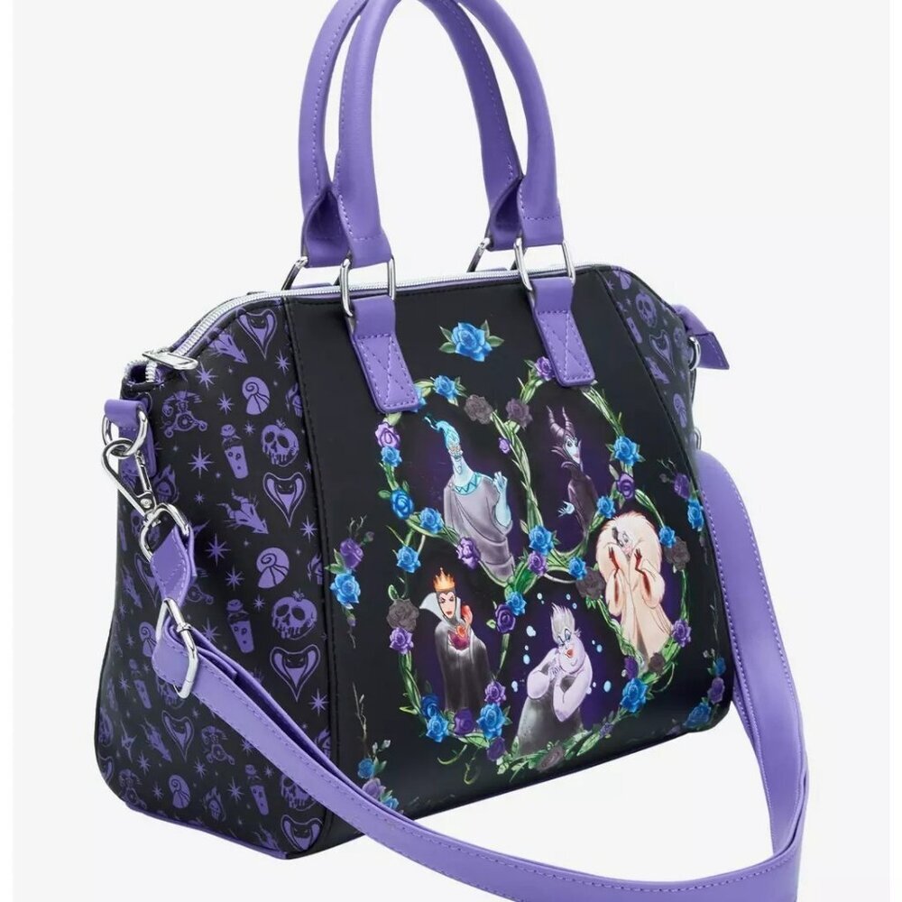 Loungefly Disney Villains Floral Icons Satchel Bag NWT​